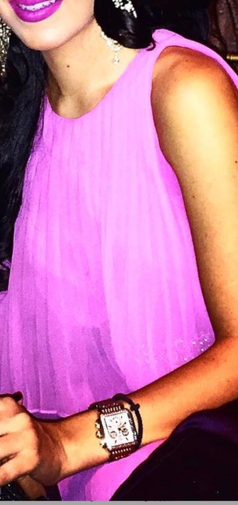 BCBG Magenta Pleated Maxi Dress